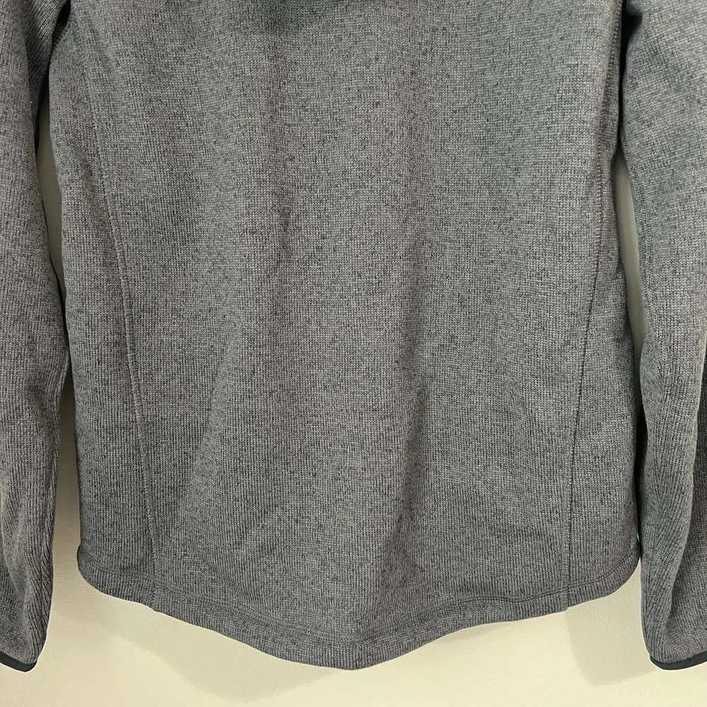 LL Bean Bean's Jacket Men's Small Sweater‎ Fleece Full Zip Hooded Charcoal Gray - Picture 8 of 9